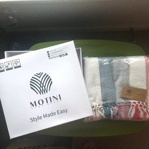New 100% Cotton Multi-Colored Throw Blanket